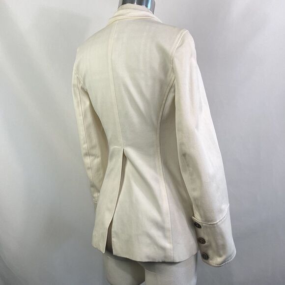 Burberry Cream High Neck Side Button Jacket - Picture 8 of 16